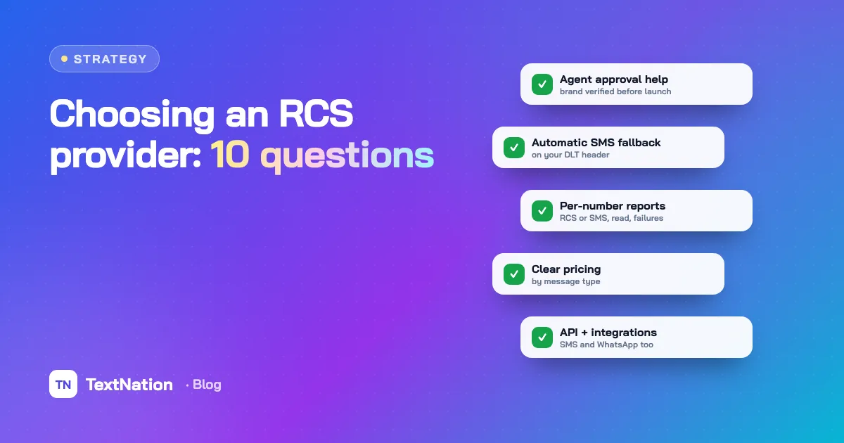 Checklist of questions for choosing an RCS provider